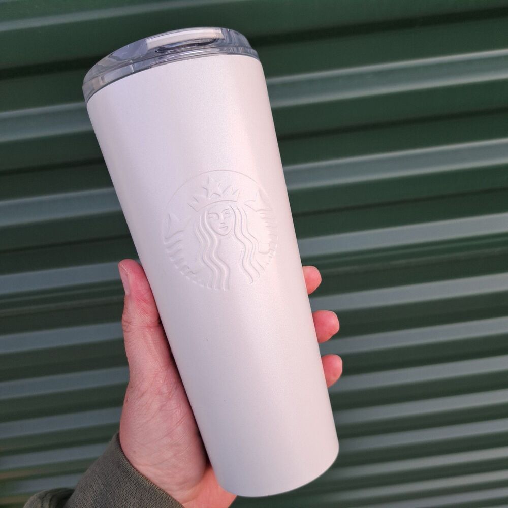 Starbucks Icy Pearl White Stainless Steel Cold Cup 16oz Grande Tumbler